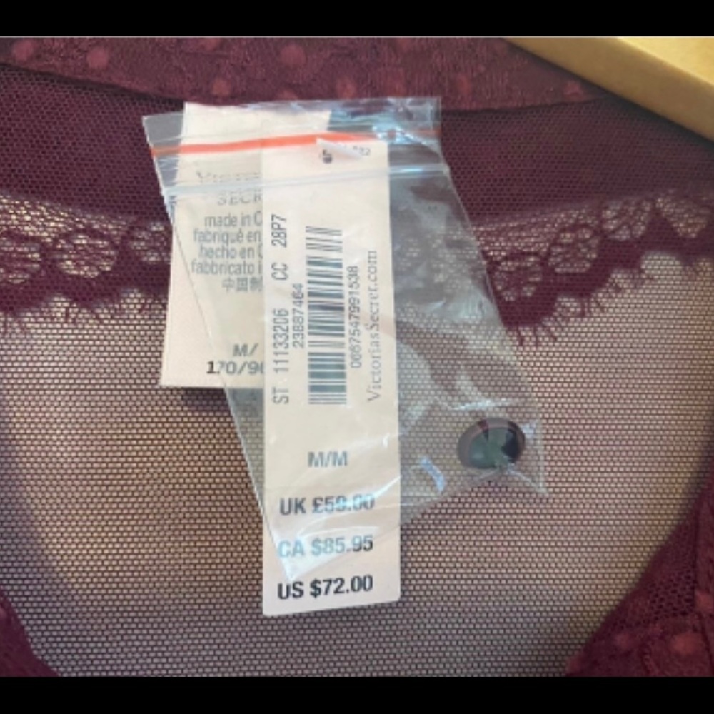 NWT Victoria's Secret Burgundy Teddy - Picture 9 of 14